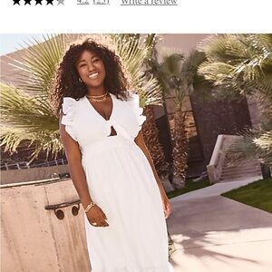 Express White Flutter Sleeve Sundress